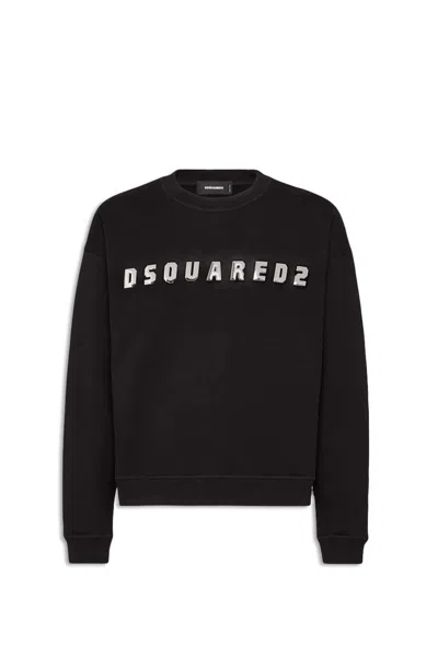 Dsquared2 Logo-print Cotton Sweatshirt In Schwarz