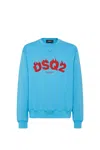 Dsquared2 Turquoise Cool Fit Crewneck Sweatshirt In Clear Blue