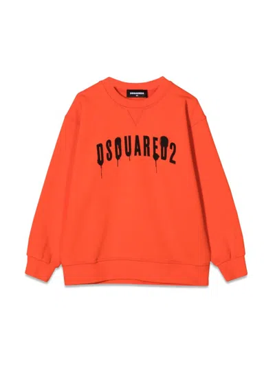 Dsquared2 Kids' Sweatshirt Crewneck Front Logo In Azure