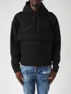 Dsquared2 Loose Fit Hoodie Icon Nuova Generazione In Misto Cotone Sweatshirt In Black