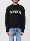 Dsquared2 Cotton Crewneck Sweater With Ribbed Hem In 黑色