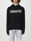 Dsquared2 Logo Cotton Hoodie In Black