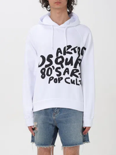 Dsquared2 Pop 80's Cool Fit Cotton Hoodie In White