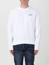 Dsquared2 White Crew Neck Sweatshirt In Cotton With Embroidered Logo In Weiss