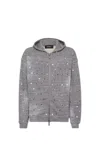 Dsquared2 Zip-up Cotton Hoodie In Grey