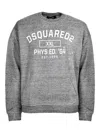 Dsquared2 Distressed Crewneck Sweatshirt With Logo Print In Grey