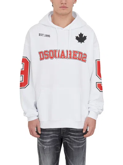 Dsquared2 Sweatshirt Logo With Cappuccio In White