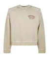 Dsquared2 Oversized Crewneck Cotton Sweatshirt Patches In Neutral