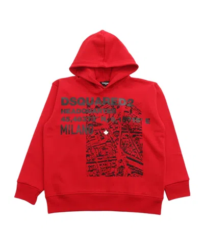Dsquared2 Kids' Sweatshirt Signed  In Red