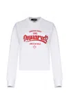 Dsquared2 Supernegative Dyed Just Right Cropped Raw Hem Crewneck In White