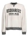 Dsquared2 Ceresio 9 Fleeced-cotton Mike Crewneck Swetshirt With Print In White