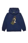 Dsquared2 Logo-print Hoodie In Blue