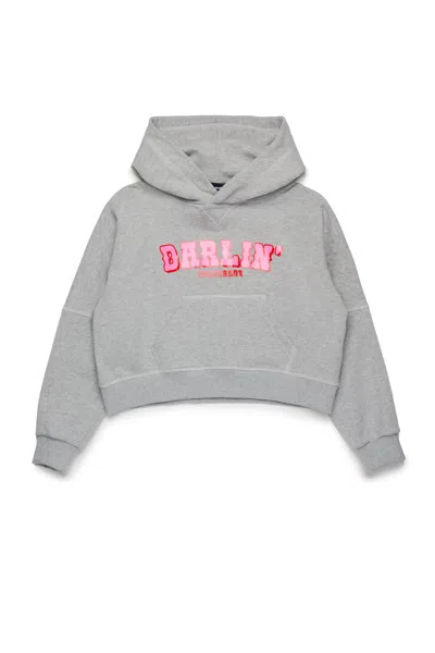 Dsquared2 Kids' Darlin' Logo-print Cotton Hoodie In Grey