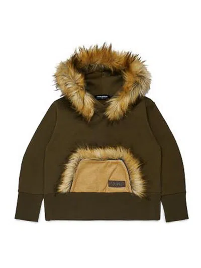 Dsquared2 Kids' Corduroy-pocket Hoodie In Multi