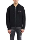 Dsquared2 Black Sweatshirt With Hood And Zip And Logo Detail On The Front In Cotton Man