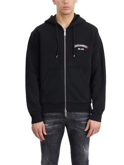 DSQUARED2 DSQUARED2 SWEATSHIRT WITH HOODIE AND ZIP