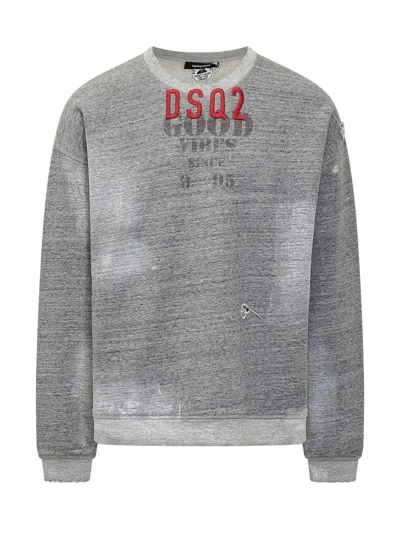 Dsquared2 Sweatshirt With Logo In Gray