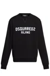 Dsquared2 Sweatshirt With Logo And Velvet Finish In Black