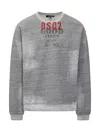 Dsquared2 Distressed Sweatshirt In Grey Melange