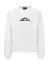 Dsquared2 White Long Sleeve T-shirt With Contrasting Icon Print In Cotton Man In White