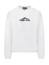 Dsquared2 Long Sleeve T-shirt With Contrasting Icon Print In Cotton Man In White