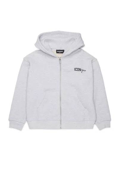 Dsquared2 Sweatshirt With Zipper And Logo In Gray