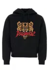 Dsquared2 Black Hoodie With Drawstring Hood And Maxi Logo Print On The Front In Cotton Man In Black
