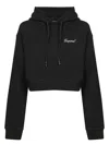 Dsquared2 Logo Detailed Cropped Drawstring Hoodie In Black