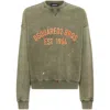 Dsquared2 Relaxed Fit Crew Neck Sweater With Distressed Detailing In Green