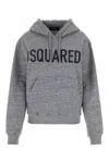 Dsquared2 Melange Grey Cotton Sweatshirt In Grey