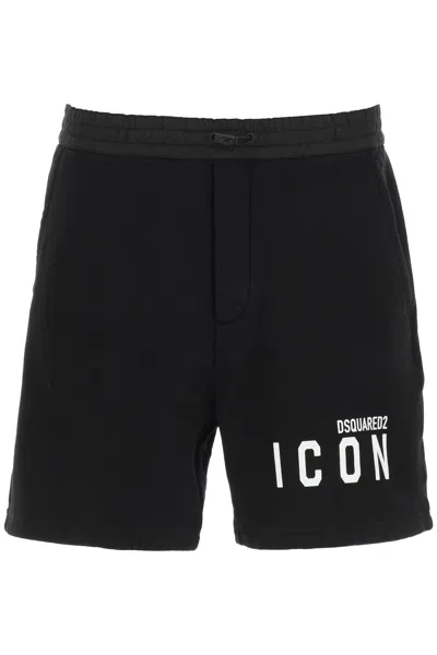 Dsquared2 Jersey Shorts With Logo In Black