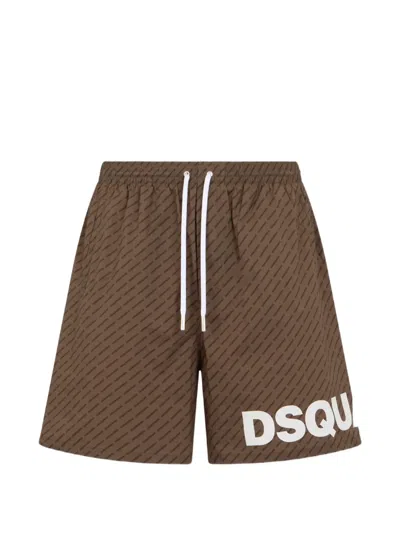 Dsquared2 Swim Boxers In Brown