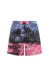 Dsquared2 Multicolor Logo Print Swim Trunks In Multicolor