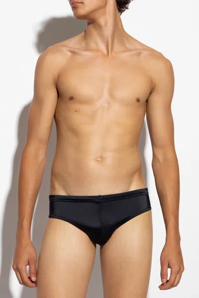 Dsquared2 Logo Printed Swimming Briefs In Black