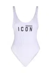 Dsquared2 Swimwear D2 Icon In Bianco