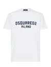 Dsquared2 White Crewneck T-shirt With Logo Lettering On The Front In White