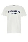Dsquared2 White Crewneck T-shirt With Logo Lettering On The Front