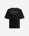 Dsquared2 Loose Fit Black Cotton T-shirt With Vintage Logo