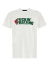Dsquared2 White Crewneck T-shirt With Print On The Front And Logo Lettering On The Rear In Cotton Man In White