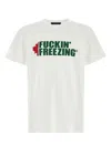 Dsquared2 White Crewneck T-shirt With Print On The Front And Logo Lettering On The Rear In Cotton Man In White