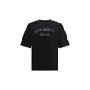 Dsquared2 Loose Fit Black Cotton T-shirt With Vintage Logo