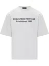 Dsquared2 Mens White Heritage 95 Text-print Cotton T-shirt Xl
