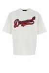 Dsquared2 Mens White Embossed Text-print Loose-fit Cotton T-shirt Xl In White