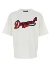 Dsquared2 Mens White Embossed Text-print Loose-fit Cotton T-shirt Xl In White