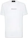 Dsquared2 'palm Beach' White Crewneck T-shirt With Multicolor Logo Print In White