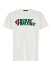 Dsquared2 White Crewneck T-shirt With Print On The Front And Logo Lettering On The Rear In Cotton Man