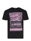 Dsquared2 Black T-shirt With 30th Anniversary Pink Print In Black