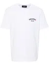 Dsquared2 Men White Crewneck T-shirt With Logo Lettering On The Front In Cotton Man