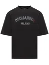 Dsquared2 Black Loose Fit Faded Logo T-shirt In Black
