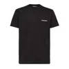 Dsquared2 Black Crewneck T-shirt With Front Logo And Graphic Print On The Back In Cotton Man In Black